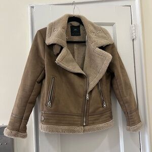 Zara Suede Shearling Jacket